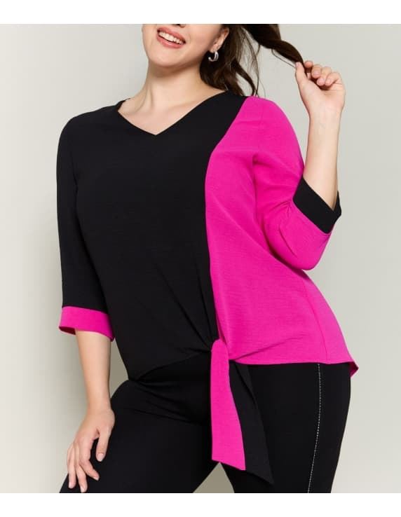 Blusa bicolor mujer tallas grandes - Imagen 1