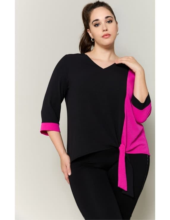 Blusa bicolor mujer tallas grandes - Imagen 2