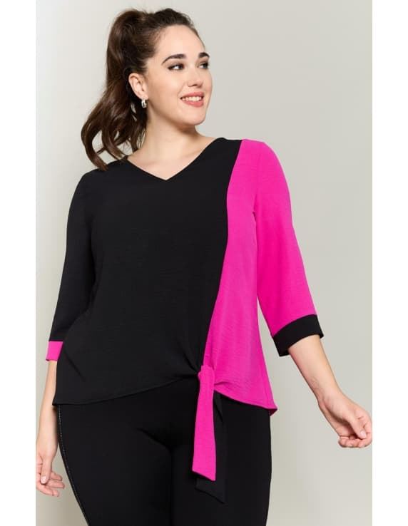 Blusa bicolor mujer tallas grandes - Imagen 4