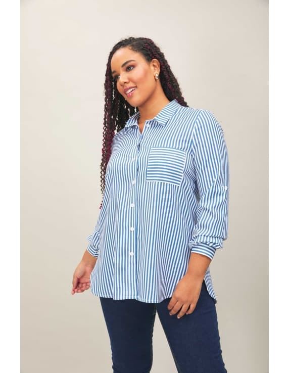 Camisa de rayas mujer tallas grandes - Imagen 2