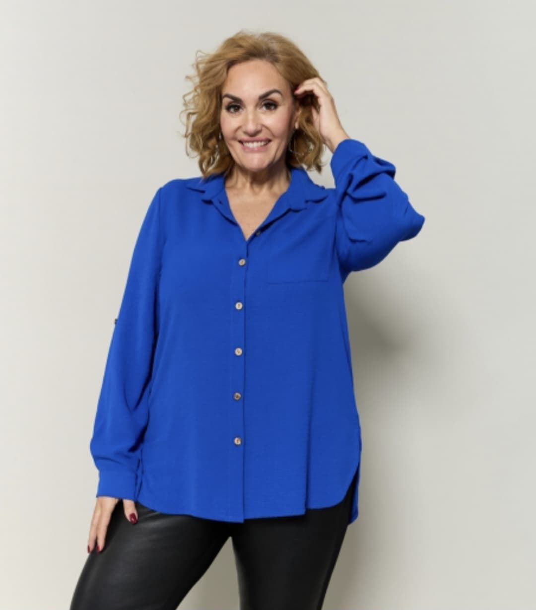 Camisa lisa mujer tallas grandes - Imagen 1