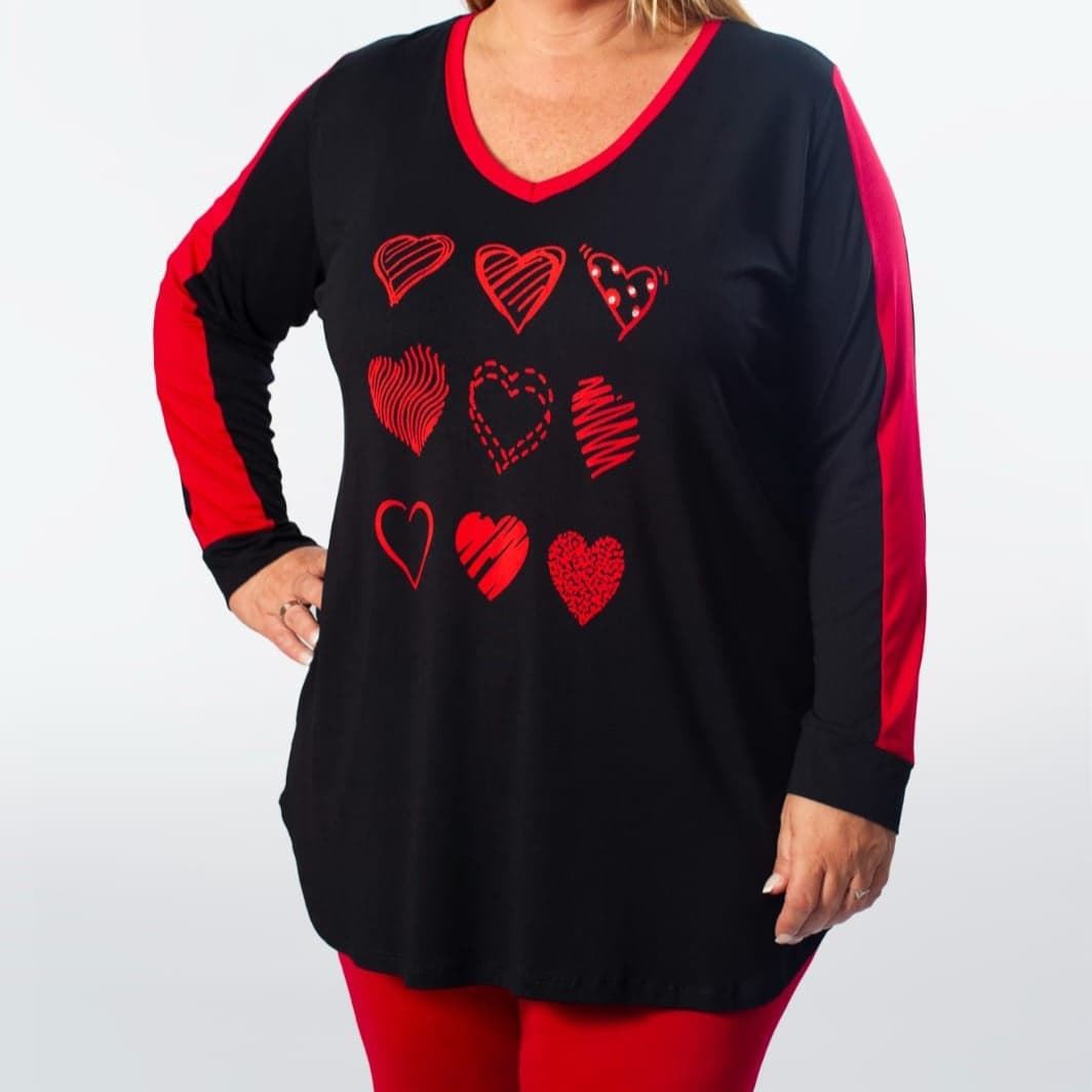 Camiseta corazones mujer tallas grandes - Imagen 1