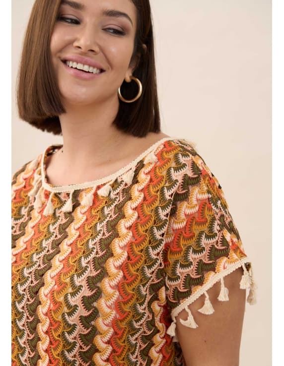 Camiseta crochet mujer tallas grandes - Imagen 2